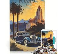 Rompecabezas de 1000 Piezas para Adolescentes Estilo Vintage de Los Ángeles Divertidos Juegos Que desafían a los demás Toda la Familia 38x52cm