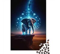 Rompecabezas De 1000 Piezas para Adolescentes Ethereal Elephant Art Print Rompecabezas De Juguete para Decoración De Pared Desafío Difícil Regalo De Cumpleaños, Regalos, 52x38cm/1000pcs