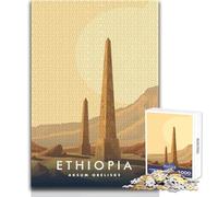 Rompecabezas de 1000 Piezas para Adolescentes, Etiopía, Obeliscos de Aksum, Juego Educativo Familiar, Regalo de cumpleaños, Obra de Arte, tamaño 50x75cm