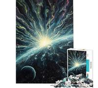 Rompecabezas de 1000 Piezas para Adolescentes Explosión cósmica sobre la Tierra Rompecabezas para Adultos Juego de ingenio Una Obra de Arte cumpleaños (Tamaño 38x52cm)