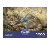 Rompecabezas De 1000 Piezas para Adolescentes Fairy Cat Fantasy Art Print Rompecabezas para Adultos Juegos Familiares Regalos para Mujeres Cumpleaños 52x38cm/1000pcs