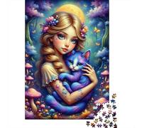 Rompecabezas De 1000 Piezas para Adolescentes Fairy Tale Fantasy Cat Rompecabezas para Adultos Juego Práctico Montaje De Patrones Diversión En Casa Actividades, 70x50cm/1000pcs