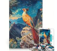 Rompecabezas de 1000 Piezas para Adolescentes Faisán Dorado bajo Las Estrellas, Juguete Educativo, Actividades Familiares, Regalo para Mujeres 38x52cm