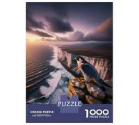 Rompecabezas De 1000 Piezas para Adolescentes Falcon on Cliffside at Sunset Rompecabezas para Adultos Juego Práctico Mejora La Memoria Regalo De Cumpleaños, Regalos, 52x38cm/1000pcs