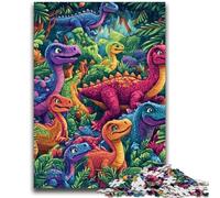 Rompecabezas de 1000 Piezas para Adolescentes, Familia de Dinosaurios, Juegos educativos, decoración del hogar, Ideal para Escritorio (38x26cm)