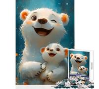 Rompecabezas de 1000 Piezas para Adolescentes Familia de Osos Polares Felices Juguete Educativo Gran Regalo y Juego de ingenio Entrena tu Cerebro y Tus Manos tamaño 38x52cm