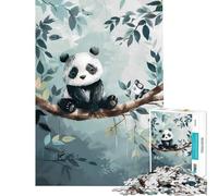 Rompecabezas de 1000 Piezas para Adolescentes Familia de Pandas en la Rama de un árbol Juegos relajantes Que desafían la Inteligencia Juguetes adictivos Regalo Divertido para la decoración del hogar