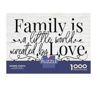Rompecabezas De 1000 Piezas para Adolescentes Family Is A Little World Rompecabezas Juego De Ingenio Decoración De Pared Regalos De Cumpleaños Y Únicos 52x38cm/1000pcs