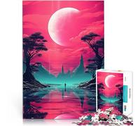 Rompecabezas de 1000 Piezas para Adolescentes Fantasía de neón synthwave para divertirse en Familia Mejorar el Amor Entre Parejas 52x38cm