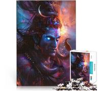 Rompecabezas de 1000 Piezas para Adolescentes Fantasía del Señor Shiva Juego de Preguntas Actividades Divertidas en casa, Regalos de cumpleaños, Regalos de Viaje, 75x50cm