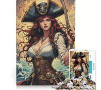 Rompecabezas de 1000 Piezas para Adolescentes: fantasía, Piratas y Mujeres Juegos Divertidos y desafiantes Toda la Familia 38x26cm