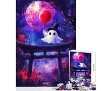 Rompecabezas de 1000 Piezas para Adolescentes Fantasma con Globo en la Puerta Torii Juguetes antiestrés Regalos de cumpleaños Juego de ingenio Lista de Deseos con Papá Noel (tamaño 50x75cm)