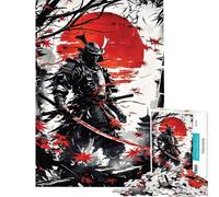 Rompecabezas de 1000 Piezas para Adolescentes Fantasma Rojo Samurai Rompecabezas para Adultos Juegos relajantes Decoración (Tamaño 50x75cm)
