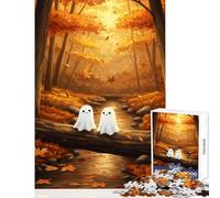 Rompecabezas de 1000 Piezas para Adolescentes Fantasmas otoñales en el Bosque Juguetes de decoración del hogar Gran Regalo para Juegos Juegos relajantes desafío Educativo tamaño 38x26cm