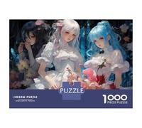 Rompecabezas De 1000 Piezas para Adolescentes Fantasy Anime Girls with Flowers Rompecabezas para Adultos Juego Práctico Decoración del Hogar Cumpleaños Y Navidad 70x50cm/1000pcs