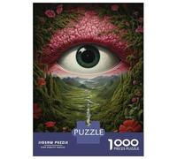 Rompecabezas De 1000 Piezas para Adolescentes Fantasy Artwork with Eye and Flowers Rompecabezas para Adultos Juego Práctico Montaje De Patrones Diversión En Casa Actividades, 52x38cm/1000pcs
