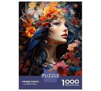 Rompecabezas De 1000 Piezas para Adolescentes Fantasy Artwork with Flowers Rompecabezas para Adultos Juegos Relajantes Alivia El Estrés Ayuda A Ejercitar El Cerebro 52x38cm/1000pcs