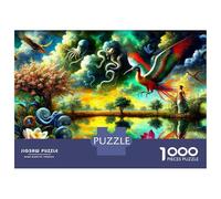 Rompecabezas De 1000 Piezas para Adolescentes Fantasy Artwork with Mythical Creatures-1 Rompecabezas para Adultos Juegos Familiares Mejora La Memoria Cumpleaños Y Navidad 70x50cm/100