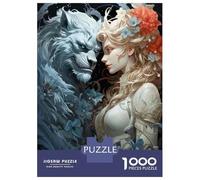 Rompecabezas De 1000 Piezas para Adolescentes Fantasy Artwork Woman with Flowers Rompecabezas para Adultos Juguetes De Bricolaje Montaje De Patrones Ayuda A Ejercitar El Cerebro 38x26cm/1000pcs