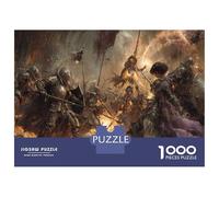 Rompecabezas De 1000 Piezas para Adolescentes Fantasy Battle Scene Artwork Rompecabezas para Adultos Juego De Ingenio Decoración Cumpleaños 38x26cm/1000pcs