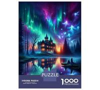 Rompecabezas De 1000 Piezas para Adolescentes Fantasy Castle Aurora Night Rompecabezas para Adolescentes Juego De Ingenio Una Obra De Arte Diversión En Casa Actividades, 38x26cm/1000pcs