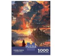Rompecabezas De 1000 Piezas para Adolescentes Fantasy Castle Sunset Landscape Rompecabezas para Adultos Juegos Familiares Decoración Gran Regalo para Jugar 38x26cm/1000pcs