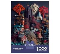 Rompecabezas De 1000 Piezas para Adolescentes Fantasy Cityscape Art Print-2 Rompecabezas para Adultos Juego Familiar Análisis Y Lógica Interacción Entre Padres E Hijos 70x50cm/1000pcs