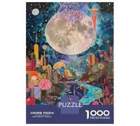 Rompecabezas De 1000 Piezas para Adolescentes Fantasy Cityscape with Full Moon-1 Rompecabezas para Adultos Juguete Decoración De Pared Decoración Difícil Y Desafiante 52x38cm/1000pcs