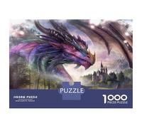Rompecabezas De 1000 Piezas para Adolescentes Fantasy Dragon Castle Art Print Rompecabezas para Adolescentes Juegos Familiares Desafío Difícil Regalos De Cumpleaños Y Únicos 52x38cm/1000pcs