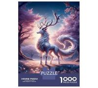 Rompecabezas De 1000 Piezas para Adolescentes Fantasy Forest Deer Art Print-2 Rompecabezas para Adultos Juego Práctico Decoración Gran Regalo para Jugar 52x38cm/1000pcs