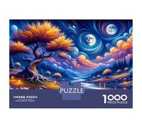 Rompecabezas De 1000 Piezas para Adolescentes Fantasy Forest Night Sky Rompecabezas para Adultos Juguetes Antiestrés Mejora La Memoria Gran Regalo para Jugar 38x26cm/1000pcs