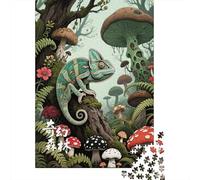 Rompecabezas De 1000 Piezas para Adolescentes Fantasy Forest with Chameleon Rompecabezas para Adultos Juguetes Antiestrés Difícil Difícil Cumpleaños Y Navidad 52x38cm/1000pcs