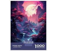 Rompecabezas De 1000 Piezas para Adolescentes Fantasy Forest with Waterfall and Pagoda Rompecabezas para Adultos Juguetes DIY Desafío Difícil Regalos para Amigos Y Familiares 70x50cm/1000pcs