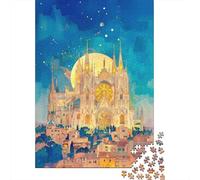 Rompecabezas De 1000 Piezas para Adolescentes Fantasy Gothic Cathedral Night Sky Rompecabezas para Adultos Juegos Relajantes Decoración del Hogar Actividades Divertidas En Casa 38x26cm/1000pcs