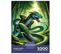 Rompecabezas De 1000 Piezas para Adolescentes Fantasy Green Serpent Art Print Rompecabezas para Adultos Juguetes De Bricolaje Montaje De Patrones Ayuda A Ejercitar El Cerebro 38x26cm/1000pcs