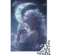 Rompecabezas De 1000 Piezas para Adolescentes Fantasy Moonlit Fairy with Cat Rompecabezas para Adultos Juego De Ingenio Desafío Difícil Cumpleaños 70x50cm/1000pcs