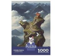 Rompecabezas De 1000 Piezas para Adolescentes Fantasy Mountain Cat Art Print Rompecabezas Juegos Divertidos para La Diversión Familiar Oferta como Regalos para Toda La Familia 52x38cm/1000pcs