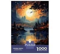 Rompecabezas De 1000 Piezas para Adolescentes Fantasy Night Scene with Moonlight Rompecabezas para Adultos Juego Familiar Pero Divertido Y Humorístico Desafío Educativo 70x50cm/1000pcs