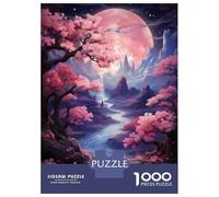 Rompecabezas De 1000 Piezas para Adolescentes Fantasy Pink Blossom Landscape Rompecabezas para Adolescentes Juegos Relajantes Decoración Juego Desafiante Regalos 70x50cm/1000pcs