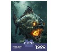 Rompecabezas De 1000 Piezas para Adolescentes Fantasy Piranha Glowing Rompecabezas para Adultos Decoración De Pared De Juguete Mejora La Memoria Regalos Y Cumpleaños Únicos 70x50cm/1000pcs