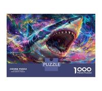 Rompecabezas De 1000 Piezas para Adolescentes Fantasy Shark Art Print Rompecabezas para Adultos Juegos Familiares Regalos para Mujeres Cumpleaños 38x26cm/1000pcs