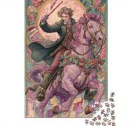 Rompecabezas De 1000 Piezas para Adolescentes Fantasy Wizard on Horseback Art Print Rompecabezas para Adolescentes Juego Práctico para Mejorar La Memoria Regalos Y Cumpleaños Únicos 38x26cm/1000pcs