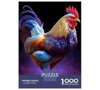 Rompecabezas De 1000 Piezas para Adolescentes Farm Chicken Oil Paint Rompecabezas para Adultos Juego Práctico Mejora La Memoria Regalo De Cumpleaños, Regalos, 38x26cm/1000pcs