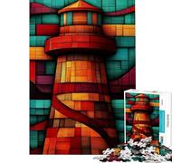 Rompecabezas de 1000 Piezas para Adolescentes Faro Abstracto Mosaico Actividades Divertidas en casa desafío difícil Juego Educativo para Mayores de 14 años 38x26cm