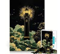 Rompecabezas de 1000 Piezas para Adolescentes Faro de la Eternidad ︰ Luz guía en la tormenta Rompecabezas de lógica de Corte preciso Juego de Ocio Tranquilo (50x75cm)