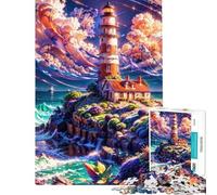 Rompecabezas de 1000 Piezas para Adolescentes Faro de Spectral Shores Rompecabezas para Adultos Juguete Decoración de Pared Juego difícil y desafiante Regalos (Tamaño 38x26cm)