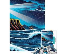 Rompecabezas de 1000 Piezas para Adolescentes Faro Durante una tormenta Rompecabezas para Adultos Juego práctico para aliviar el estrés cumpleaños y Ocasiones Especiales (50x75cm)