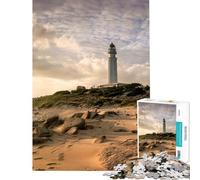 Rompecabezas de 1000 Piezas para Adolescentes Faro en Caños de Meca Cádiz Andalucía España Ayuda a ejercitar el Cerebro Diversión en Familia Juegos Divertidos Apto para Mayores de 14 años (38x52cm)