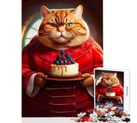 Rompecabezas de 1000 Piezas para Adolescentes Fat Cat Cake Boss Juguete Educativo Gran Regalo y Juego de ingenio Entrena tu Cerebro y Tus Manos tamaño 38x52cm