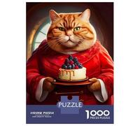 Rompecabezas De 1000 Piezas para Adolescentes Fat Cat Cake Boss Rompecabezas para Adultos Juego Práctico para La Diversión Familiar Desafío Educativo 70x50cm/1000pcs